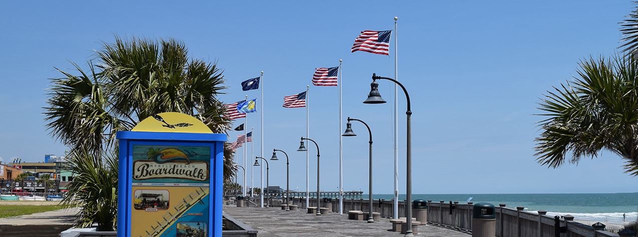 Boardwalk pic with flags